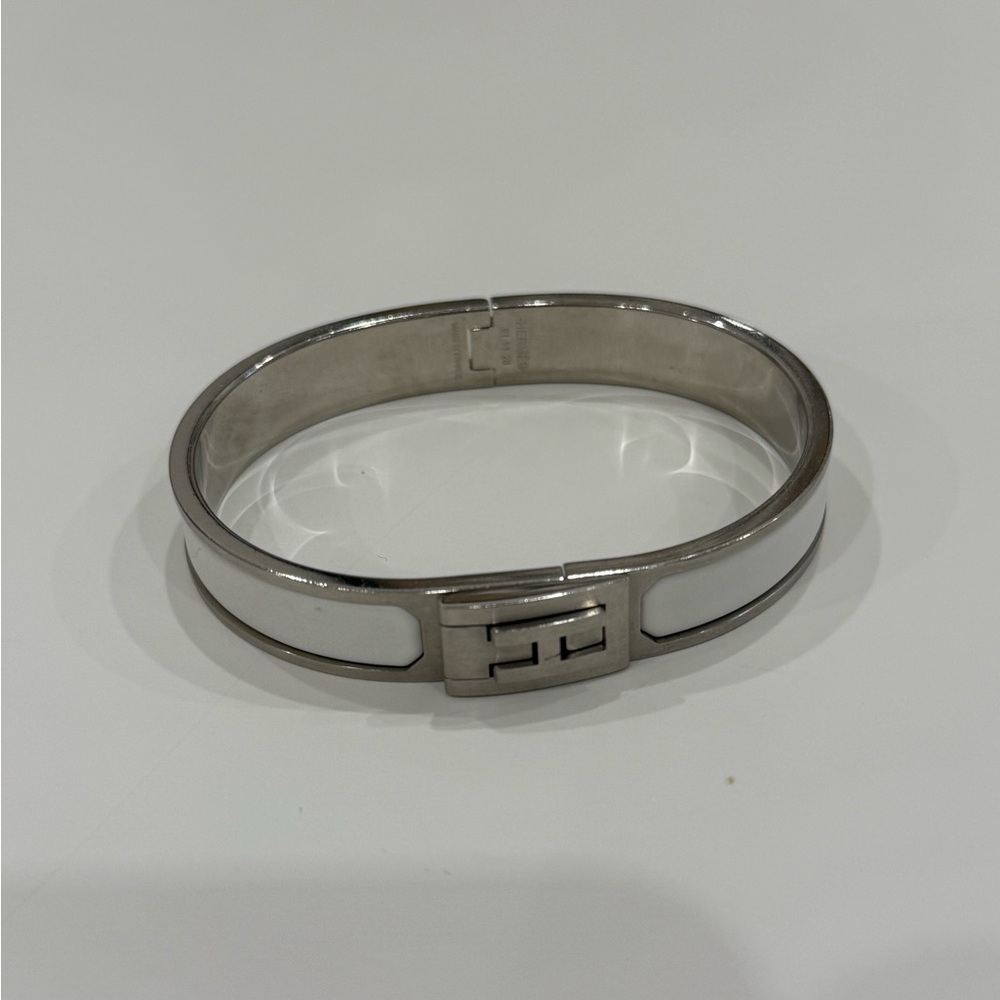 Authentic HERMES jet bracelet white with silver - Picture 2 of 10